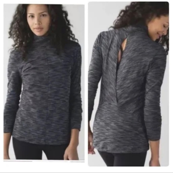 Lululemon Get Set Turtleneck Open Back Long Sleeve Shirt - Women's 4 - Picture 1 of 9
